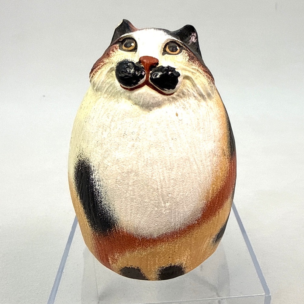 Vintage 1978 M.P.M.A. NY NY Hand Painted Ceramic Calico Cat Figurine 3.25in